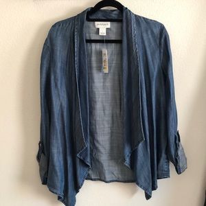 NWT Peck & Peck Denim Top size Large